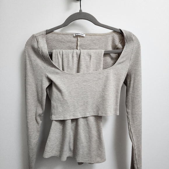 Reformation grey two piece skirt set size Large - Picture 3 of 8